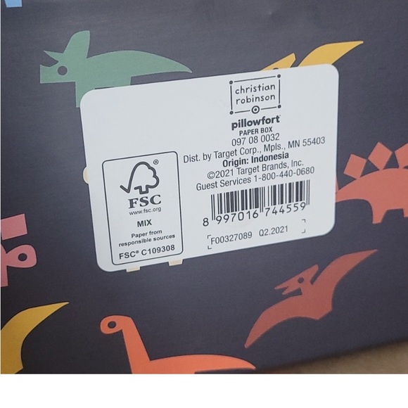 New! Christian Robinson Kids Dinosaur Storage Box with Handle and Latch. Storage - Picture 4 of 4